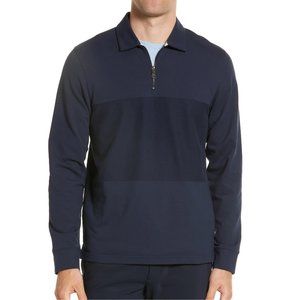 Ted Baker London Final Sale NWT Men's Lydney Pullover 1/4 Zip Polo Shirt Navy